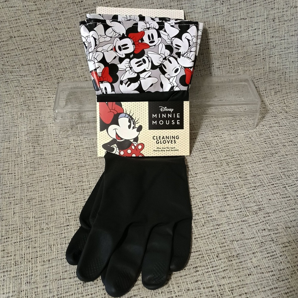 Disney Minnie Mouse Cleaning Gloves Heavy Duty Black Latex One Size Fits Most